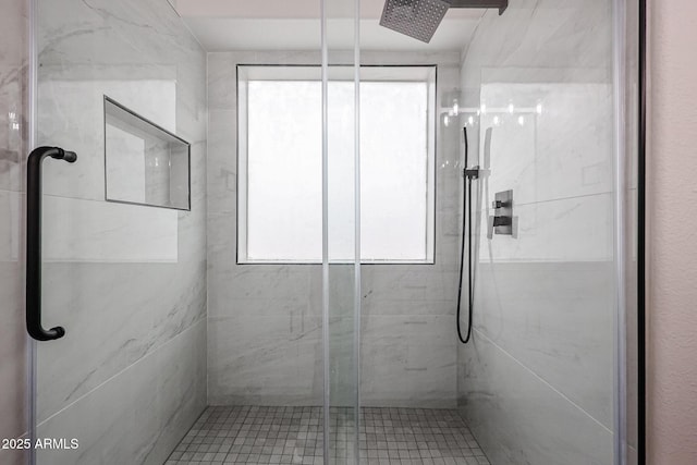 bathroom featuring walk in shower