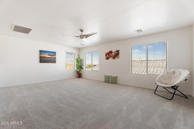 10417 W Alyssa Ln, Peoria, AZ 85383 - empty room with baseboards, a ceiling fan, visible vents, and carpet floors