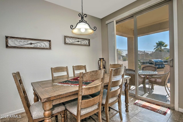 view of tiled dining room