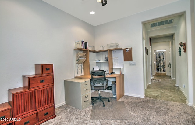 view of carpeted office