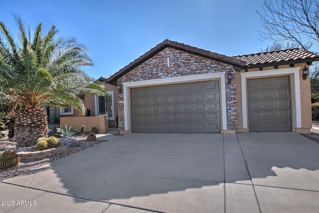 view of front of house with a garage