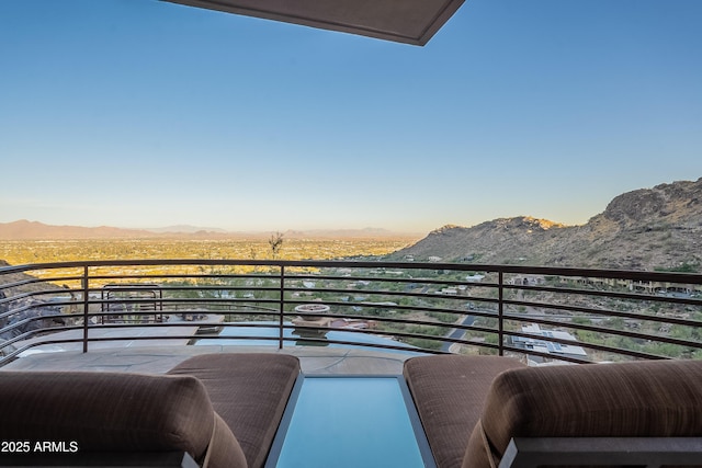 balcony with a mountain view