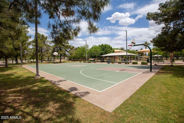 1894 E Sagebrush St, Gilbert, AZ 85296 - view of basketball court featuring a gazebo, community basketball court, and a lawn