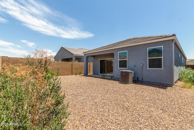 5240 E Gummite Dr, San Tan Valley, AZ 85143 - rear view of property with central air condition unit and stucco siding