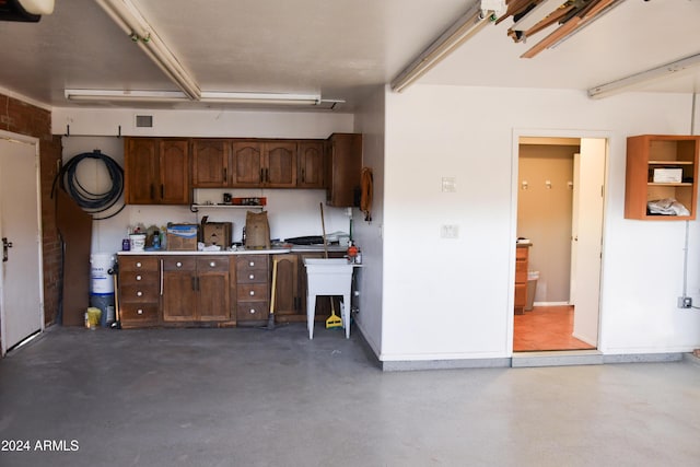 garage featuring sink