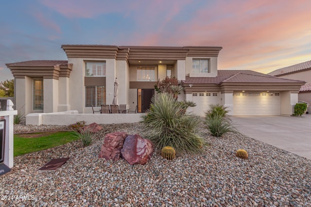 view of front of home featuring a garage