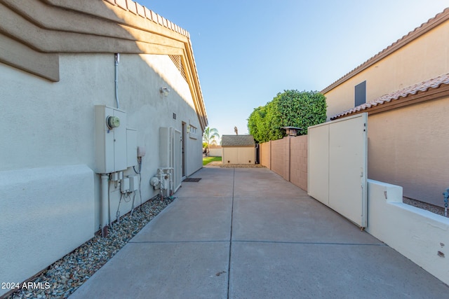 view of property exterior featuring a patio