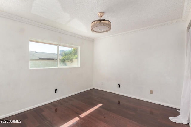 3135 W Echo Ln, Phoenix, AZ 85051 - empty room featuring hardwood / wood-style floors, crown molding, and a textured ceiling