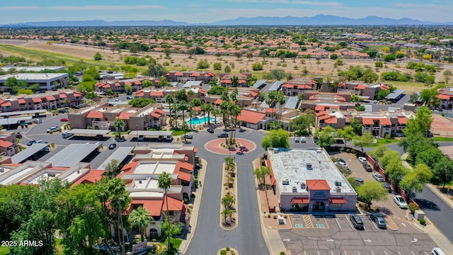 aerial view with a mountain view