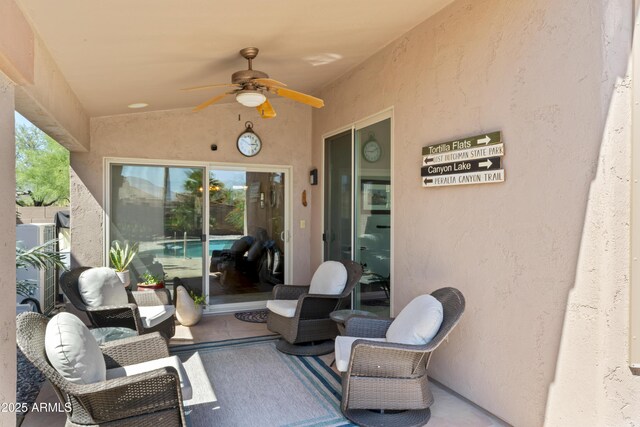 10333 E Gold Nugget Ct, Gold Canyon, AZ 85118 - view of patio / terrace with a ceiling fan