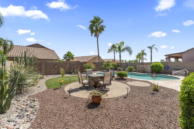 10333 E Gold Nugget Ct, Gold Canyon, AZ 85118 - view of pool featuring a fenced backyard and a patio area