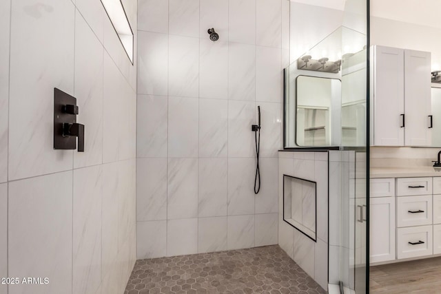 2226 N Gentry, Mesa, AZ 85213 - bathroom featuring tiled shower and vanity