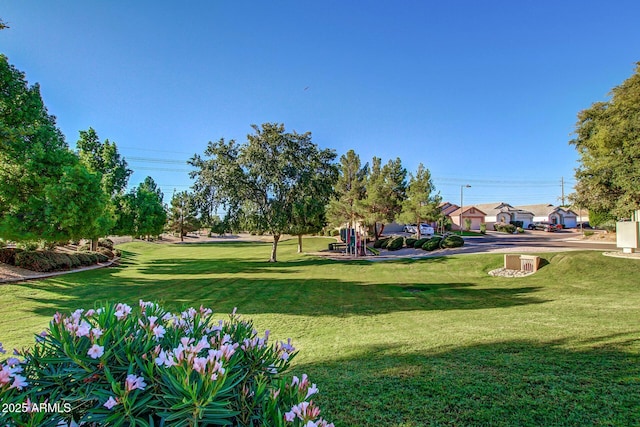 view of home's community featuring a yard