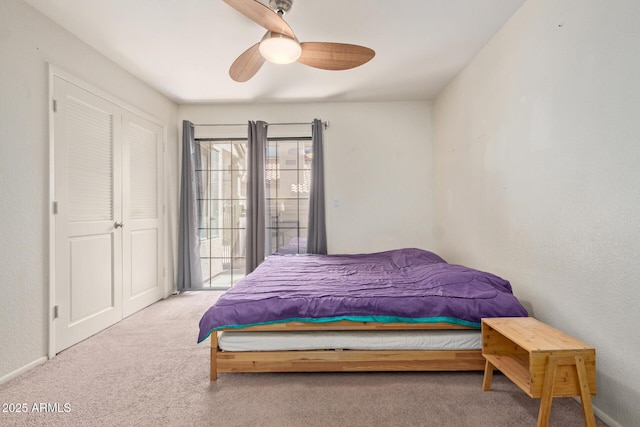 609 E Mesquite Cir Unit D133, Tempe, AZ 85288 - carpeted bedroom with a ceiling fan and access to outside