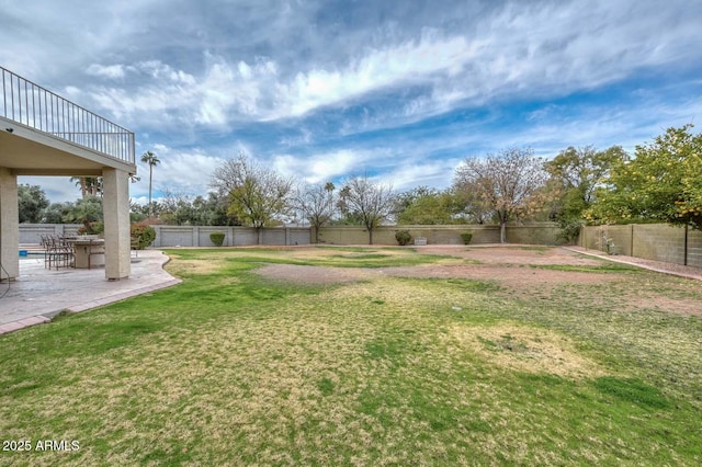 view of yard featuring a patio