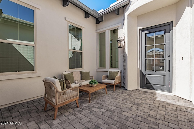 view of patio featuring an outdoor hangout area