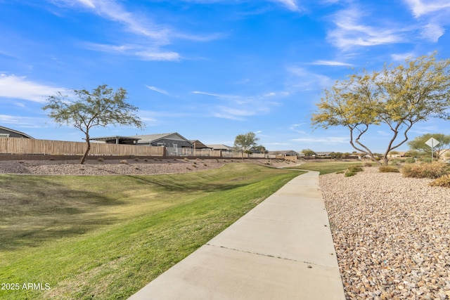 view of yard with fence