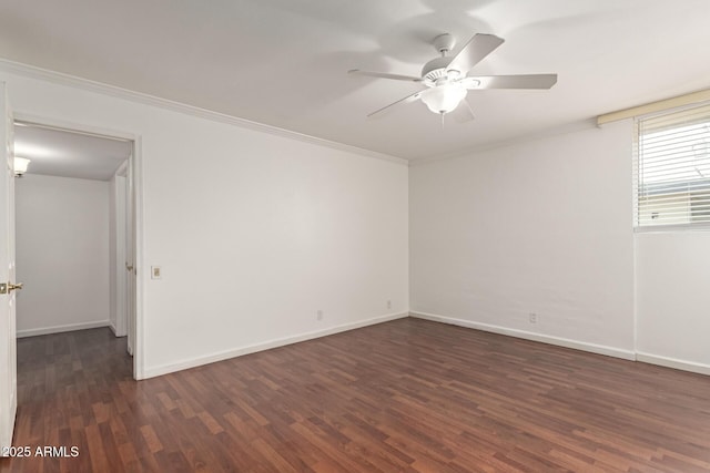 6767 N 7th St Unit 230, Phoenix, AZ 85014 - spare room with wood finished floors, ceiling fan, crown molding, and baseboards