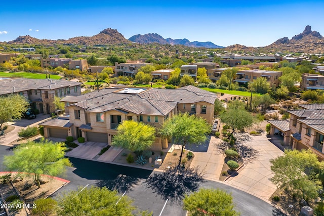 bird's eye view featuring a mountain view