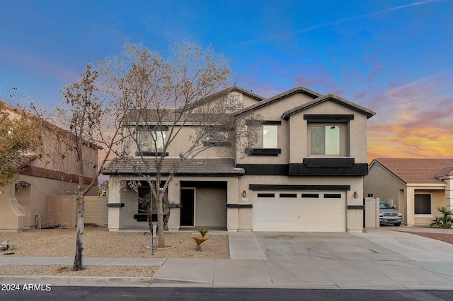 view of front facade featuring a garage