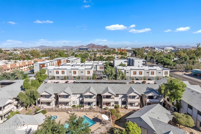 aerial view with a mountain view