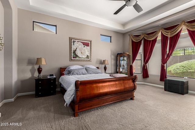 4041 N Silver Ridge Cir, Mesa, AZ 85207 - bedroom featuring carpet, multiple windows, and a raised ceiling