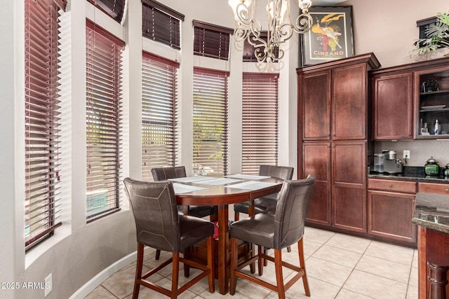 4041 N Silver Ridge Cir, Mesa, AZ 85207 - dining area featuring a chandelier and light tile patterned floors