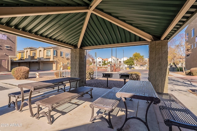 view of patio with a gazebo