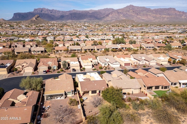 bird's eye view with a mountain view