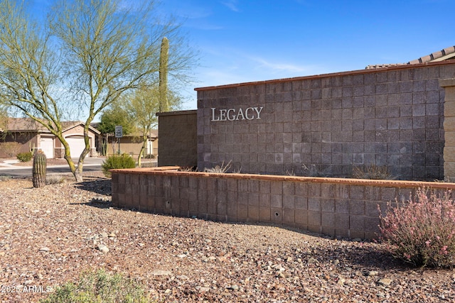 view of community sign