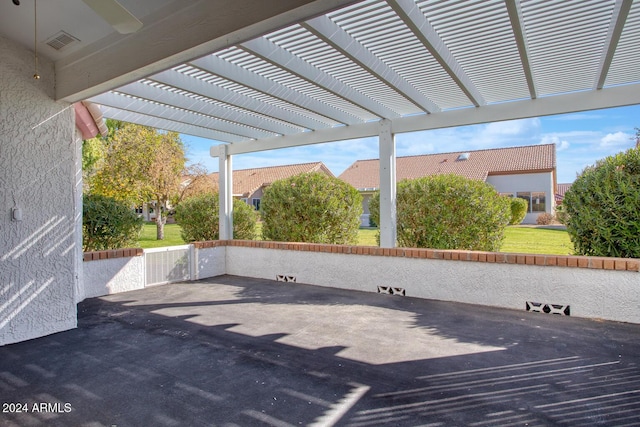 view of patio featuring a pergola