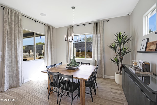 dining room with an inviting chandelier