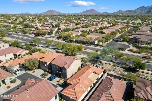 bird's eye view featuring a mountain view