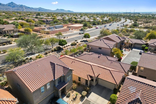 aerial view featuring a mountain view