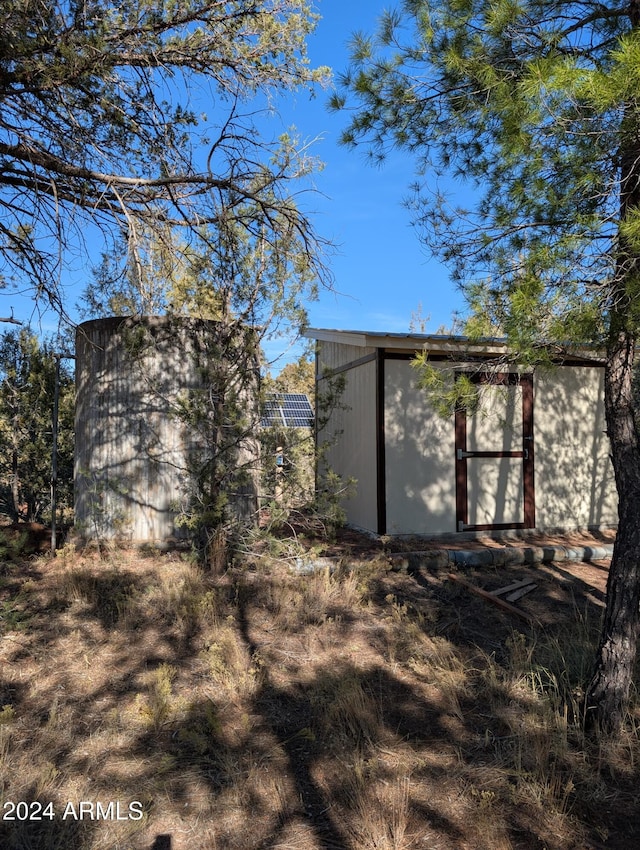 view of shed