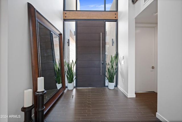 entryway featuring dark hardwood / wood-style flooring