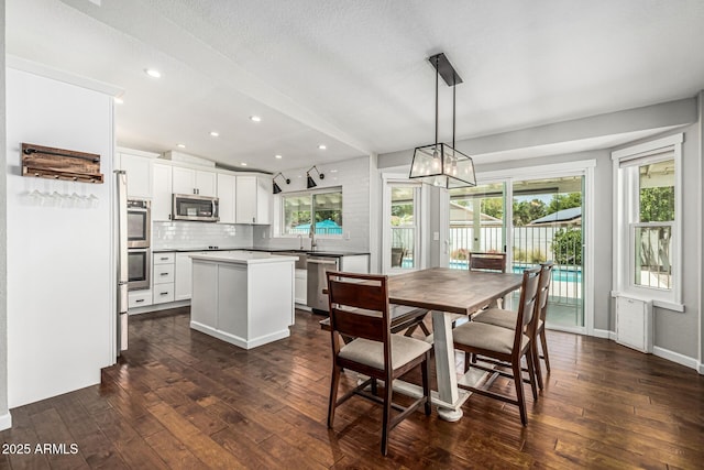 18820 N 33rd Ave, Phoenix, AZ 85027 - dining space featuring dark wood finished floors, a chandelier, and recessed lighting
