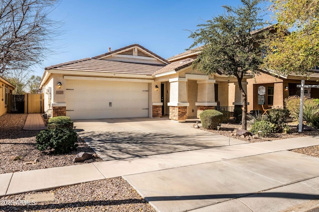 view of front of home with a garage