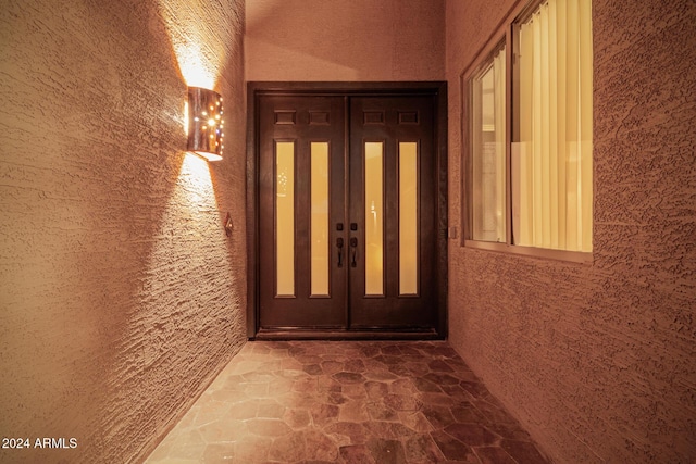 entrance to property with french doors