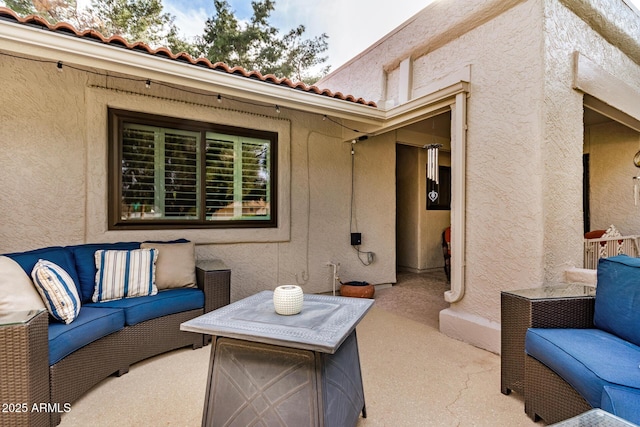 view of patio with an outdoor hangout area