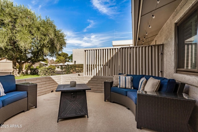 view of patio / terrace featuring an outdoor living space