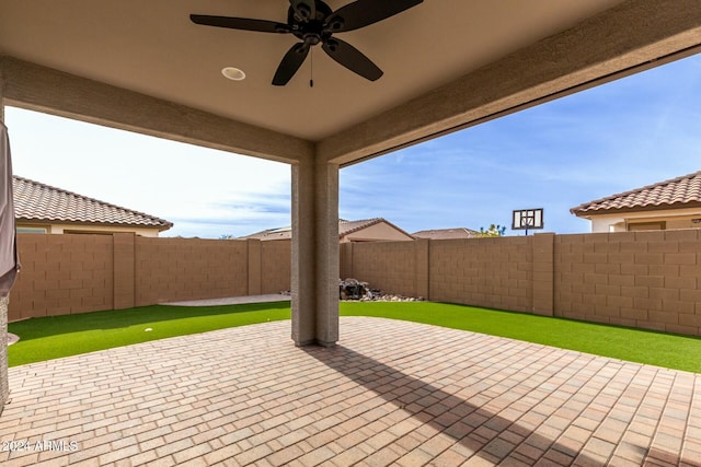 view of patio / terrace with ceiling fan