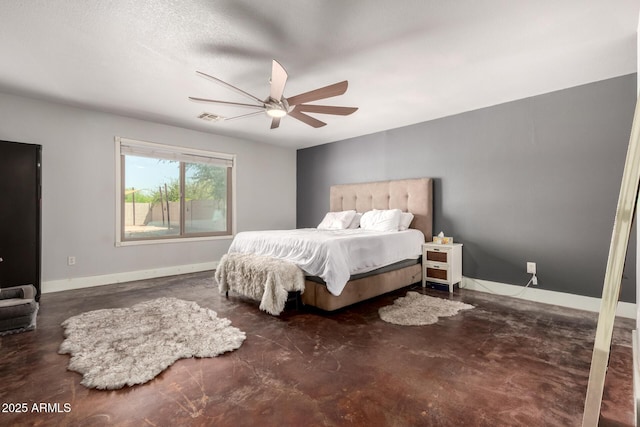 634 W Aviary Way, Gilbert, AZ 85233 - bedroom featuring concrete floors, ceiling fan, and baseboards