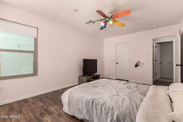 634 W Aviary Way, Gilbert, AZ 85233 - bedroom featuring baseboards, wood finished floors, and ceiling fan