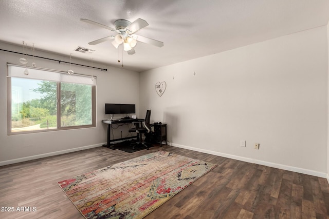634 W Aviary Way, Gilbert, AZ 85233 - office space with wood finished floors, ceiling fan, and baseboards