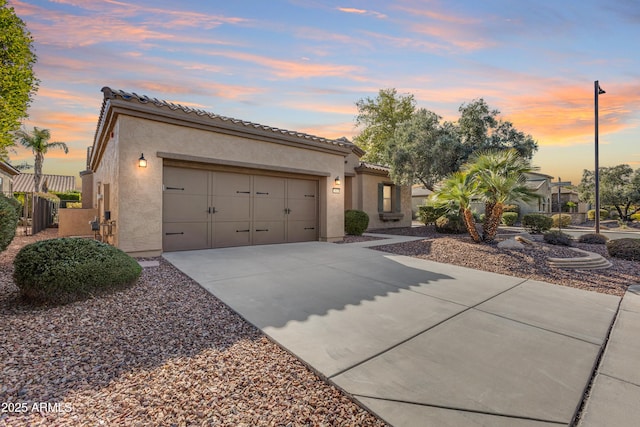 view of front of house with a garage