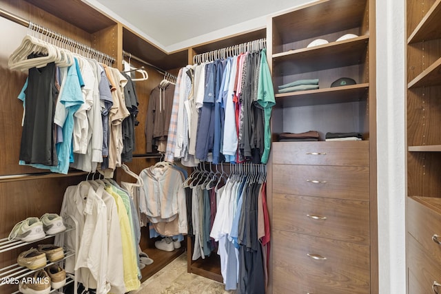view of walk in closet