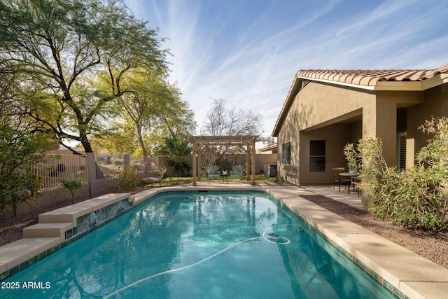 view of pool featuring a patio and a pergola