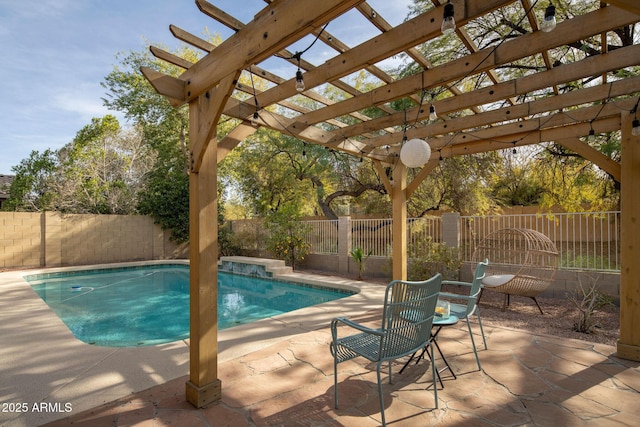 view of pool featuring a pergola and a patio area