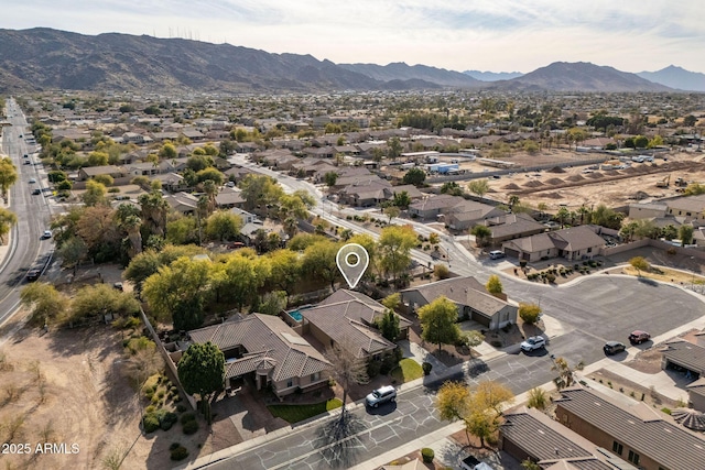 aerial view with a mountain view